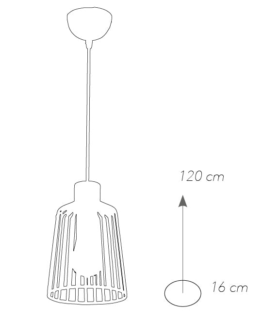 Sospensione Gabbia Metallo Bronzo Lampadario Rustico E27 Ambiente I-DAYTON-S16 BRO-5