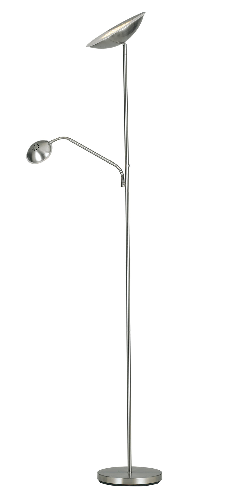 Piantana Lampada Lettura Flessibile Metallo Nikel Lampada da Terra Led 19 watt Luce Calda Ambiente I-DEMETRA/PT-1