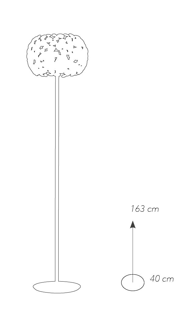 Lampada da Terra Metallo Bianca Piantana Moderna Interno E27 Ambiente I-DIONISO-PT-4