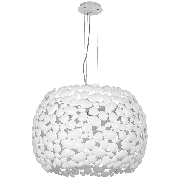 Lustre suspendu en métal blanc avec décoration moderne façon pierre E27 online