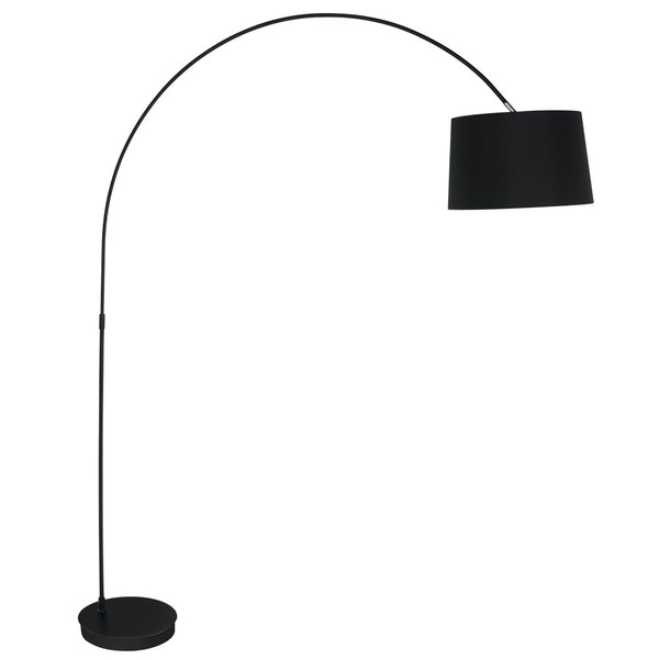 sconto Lampe Arc Abat-Jour Tissu Noir Métal Noir Lampadaires Modernes E27