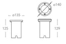 Faretto Calpestabile Acciaio Inox Tondo Incasso Pavimento Rialzato GU10 Intec I-DRIVE-M-R1-3