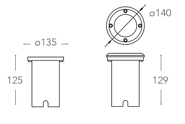 Faretto Calpestabile Acciaio Inox Tondo Incasso Pavimento Rialzato GU10 Intec I-DRIVE-M-R1-3