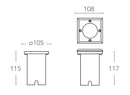 Faretto Calpestabile Quadrato Acciaio Inox Segnapassi Esterno GU10 Intec I-DRIVE-Q1-3