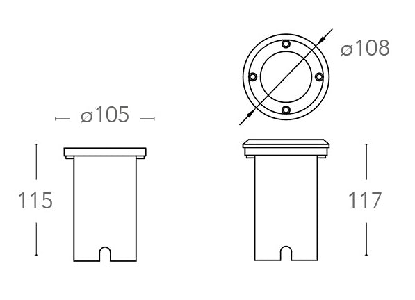 Faretto Calpestabile Esterno Tondo Acciaio Inox GU10 Intec I-DRIVE-R1-3