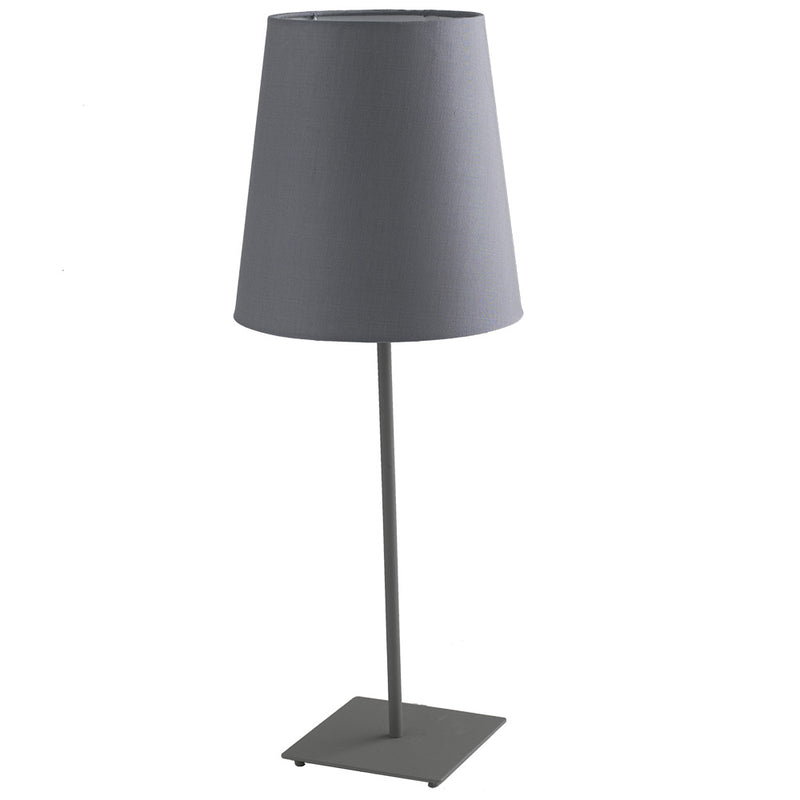 Lume Grigio Paralume Tessuto Metallo Lampada da Tavolo Moderna E27 Ambiente I-ELVIS-L GR-1