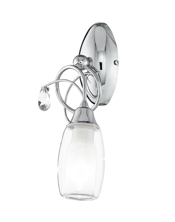 sconto Applique Une Lumière En Métal Chrome K9 Cristaux Abat-jour En Verre Lampe Classique E14 Environnement I-ELY/AP1