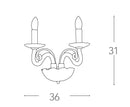 Applique Classica Cristallo Finitura Oro Lampada da Parete E14 Ambiente I-EPOQUE/AP2-4