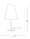 Lampada da Tavolo Vetro Opale Metallo Cromo Cavo Rosso Moderna Interni E27 Ambiente I-ERMES-LG1-3