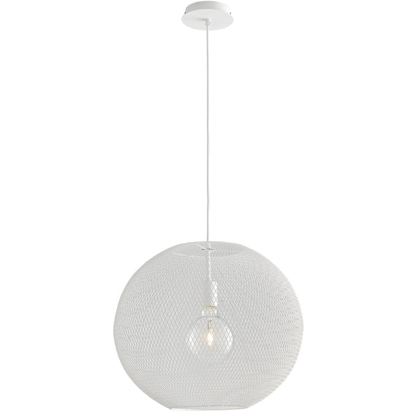 online Lustre à suspension réseau sphérique en métal blanc moderne E27