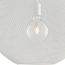 Lampadario a Sospensione Rete Sferica Metallo Bianco Moderno E27 Ambiente I-ESEDRA-S50-2