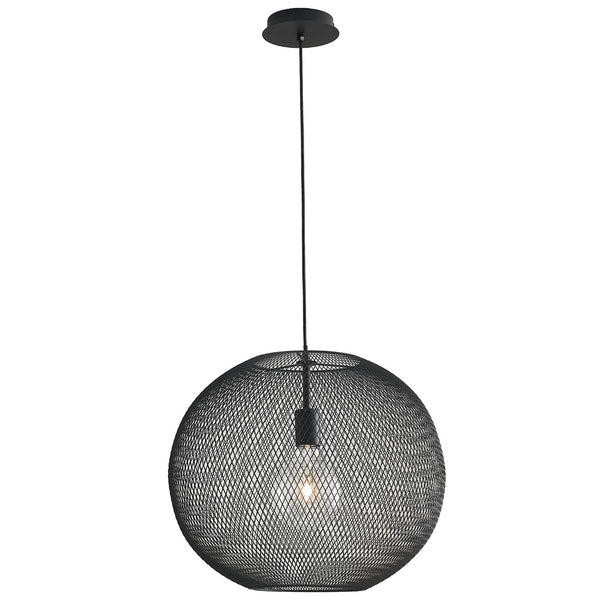 acquista Lustre d'intérieur moderne en métal, suspension noire, réseau sphérique, E27