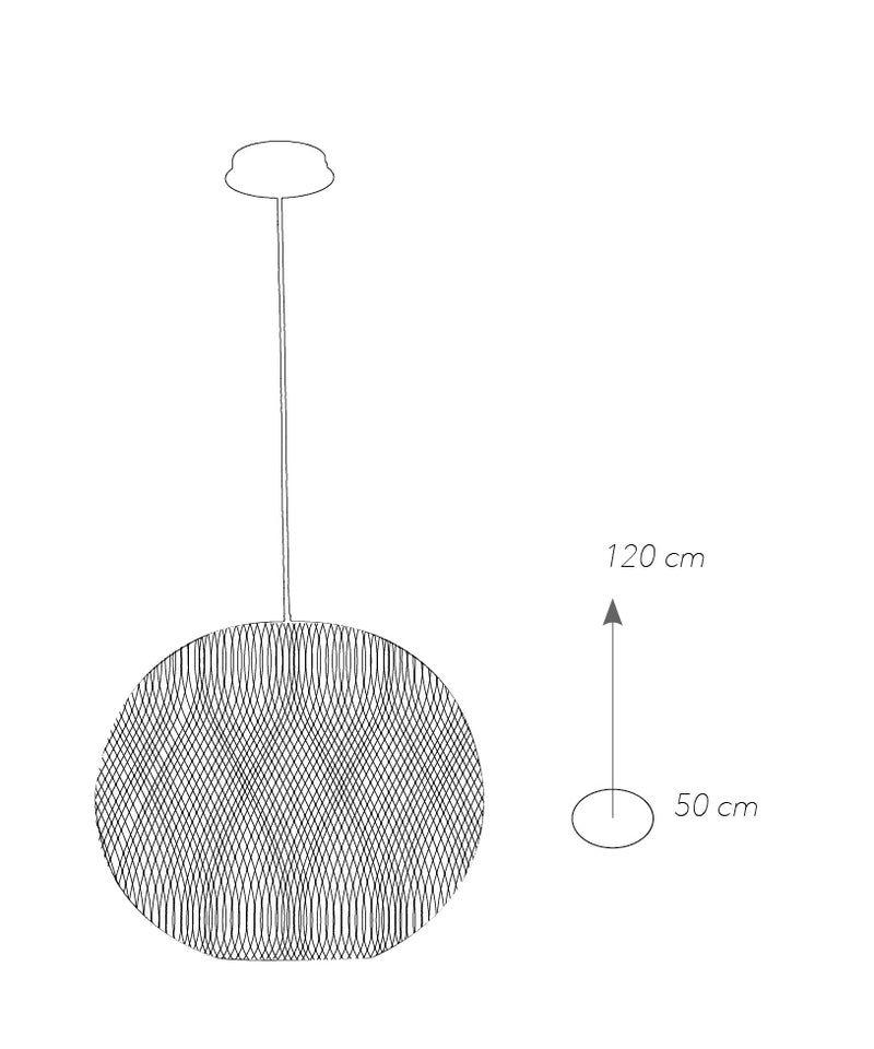 Sospensione Nera Reta Sferica in Metallo Lampadario Moderno Interno E27 Ambiente I-ESEDRA-S50-4