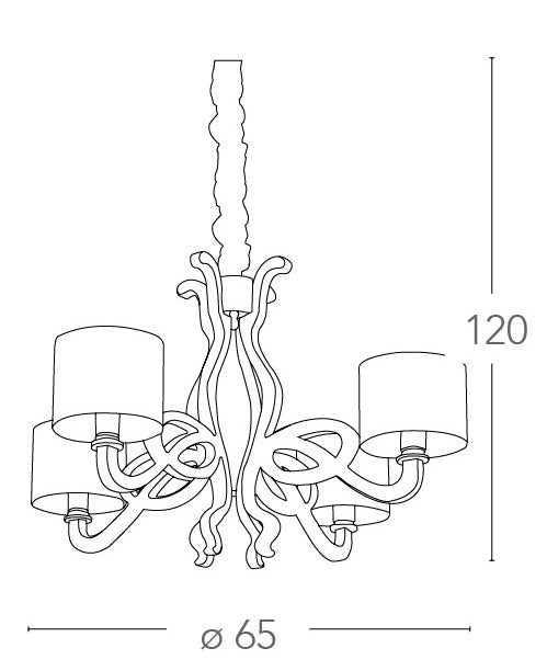 Lampadario Acciaio Acrilico paralume Tessuto Profilo Led 19 watt E14 Luce Naturale Ambiente I-EVOLUTION/4-4