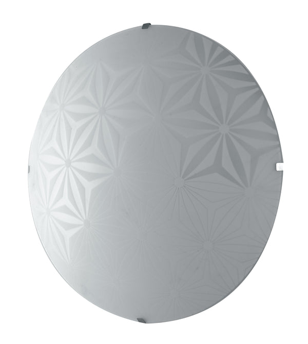 acquista Plafonnier rond moderne en verre blanc, Design de fleurs, lampe LED 18 watts, lumière naturelle