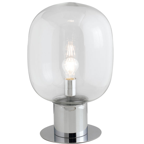 sconto Lampe de table moderne Métal chromé Lampe de table en verre soufflé transparent E27 Environnement I-FELLINI-L18