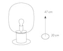 Lume Vetro Soffiato Trasparente Metallo cromato Lampada da Tavolo Moderno E27 Ambiente I-FELLINI-L30-4