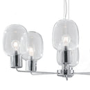 Lampadario sospeso Cromato paralumi in Vetro Soffiato Trasparente Moderno E27 Ambiente I-FELLINI-S6-2