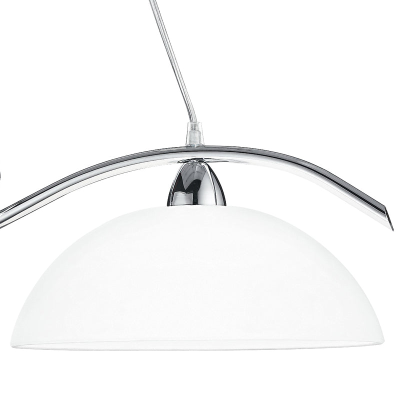 Sospensione Biliardo Cromato Metallo diffusori Vetro Moderno Interno E27 Ambiente I-HALLEY/2 CR-3