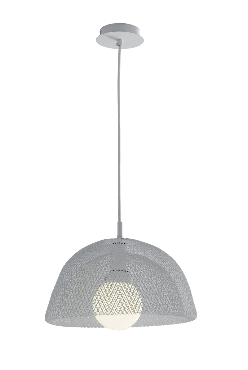 Lampadario Sospensione Moderna Rete in Metallo Bianco Interni E27 Ambiente I-HAREM-S37-1