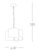 Sospensione decoro Vetro Bianco Alluminio Lampadario Moderno E27 Ambiente I-IMAGINE-S3-4