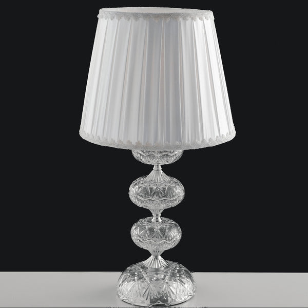 Lampe de Table Verre Chromé Cristal Abat-Jour Classique Tissu E27 Environnement I-INCANTO/LG1 sconto