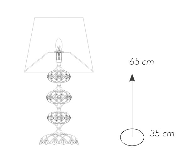 Lampada da Tavolo Cromata Vetro Cristallo paralume Tessuto Classica E27 Ambiente I-INCANTO/LG1-4