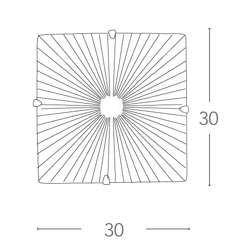 Plafoniera Quadrata decoro Raggi Vetro Diamantato Lampada Moderna E27 Ambiente I-ISIDE/PL30-3