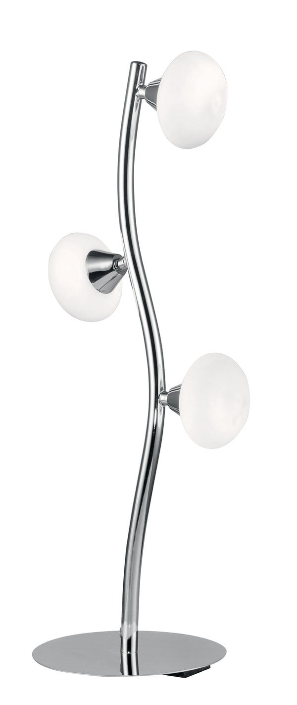 acquista Lampe de table moderne en métal chromé avec abat-jour sphérique en verre opale LED 2,5 watts lumière chaude