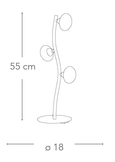 Lampada da tavolo Moderna Metallo Cromato paralumi Sferici Vetro Opale Led 2,5 watt Luce Calda Ambiente I-JUPITER/L3-4