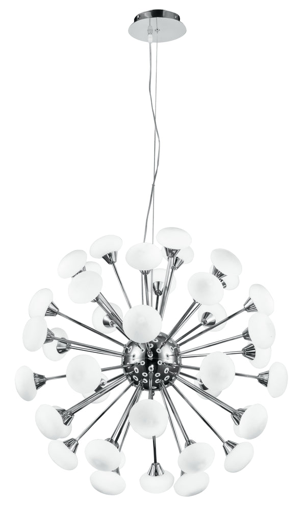 Suspension lustre abat-jour Globe Verre Opale Métal Chrome LED 2,5 watts Lumière Chaude prezzo