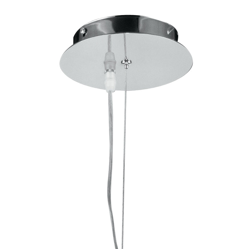 Lampadario a Sospensione paralumi Globo Vetro Opale Metallo Cromo Led 2,5 watt Luce Calda Ambiente I-JUPITER/S42-2