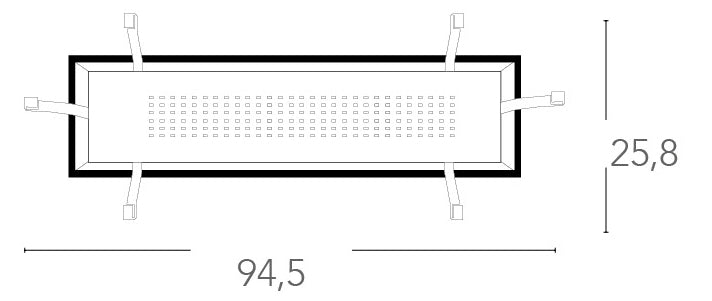 Base Led per Plafoniera Kappa 94,5x25,8 cm 42 watt Luce Naturale Ambiente I-KAPPA-BASE-LED/L-4