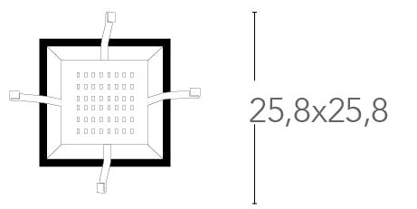 Base Led per Plafoniera Kappa 25,8x25,8 cm 18 watt Luce Naturale Ambiente I-KAPPA-BASE-LED/S-3