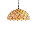 Lampadario Sospeso Classico Metallo paralume Vetro Colorato Decoro Geometrico E27 Ambiente I-LIBERTY-S-1