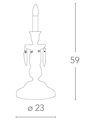 Lampada da Tavolo Classica Cristallo Decorato Finiture Cromo Interno E14 Ambiente I-LOUVRE/LG1-2