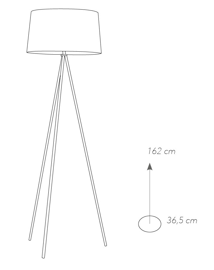 Lampada da Terra Treppiedi Grigia Metallo Paralume Tessuto Interno Moderno E27 Ambiente I-MARILYN-PT GR-4