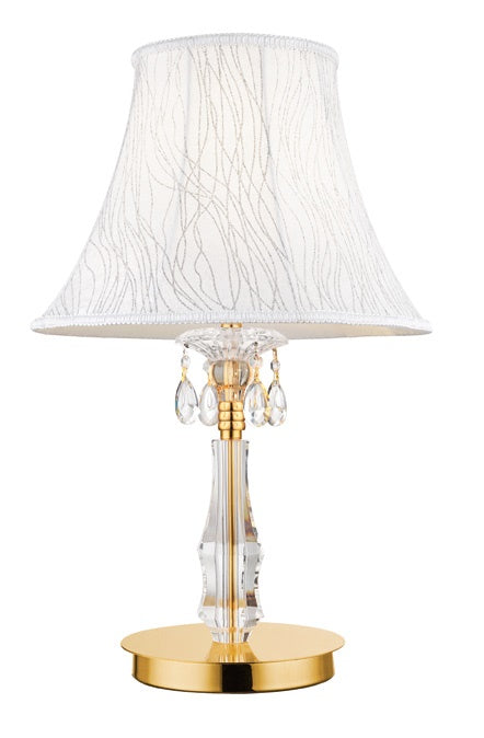 Drops Lampe de Table K9 Cristal Finition Or Abat-jour Tissu Décoré Classique E27 online