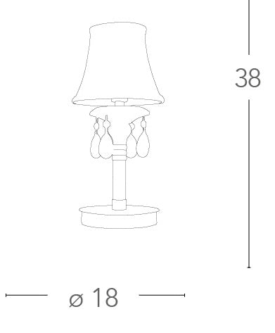 Lume Classico Oro Gocce Cristalli K9 paralume Tessuto Decorato Lampada da Tavolo E14 Ambiente I-MONET/L-2