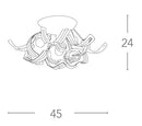 Plafoniera Cristalli K9 Metallo decoro riccioli Lampada Interno Moderno E14 Ambiente I-NABUCCO/PL3-2