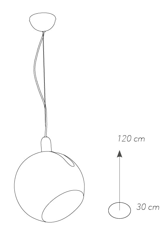 Sospensione Cromo paralume Sferico Orientabile Metallo Lampadario Moderno E27 Ambiente I-NARCISO-S30-4