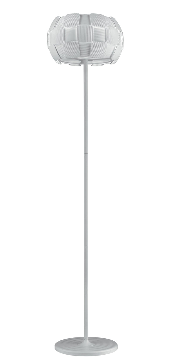 acquista Lampadaire blanc à décor à carreaux, polycarbonate, lampadaire moderne E27