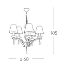 Lampadario Sospeso Metallo Cristalli K9 paralumi Tessuto Classico E14 Ambiente I-ORCHESTRA/3-4