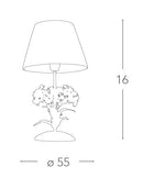 Lampada da Tavolo Fiori Metallo Bianco paralumi Tessuto Classica E27 Ambiente I-ORTENSIA/LG1-4