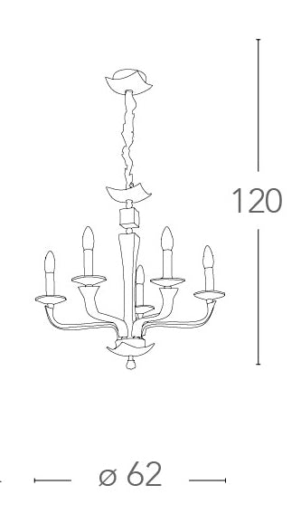 Lampadario a Sospensione Marrone Similpelle Cristallo K9 Finiture Cromo Moderna E14 Ambiente I-OTHELLO/5-4