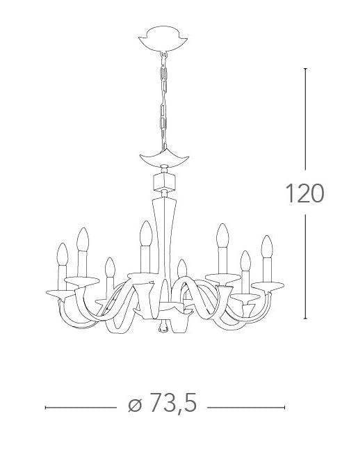 Lampadario Cristallo K9 Finiture Cromate Similpelle Marrone Interni Moderni E14 Ambiente I-OTHELLO/8-4