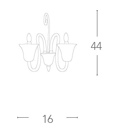 Applique Classica Vetro Ultra Trasparente Lampada da Parete E14 Ambiente I-PALACE/AP2-4