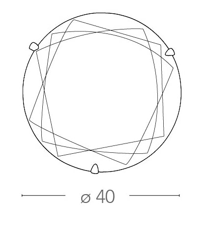 Plafoniera Vetro Satinato Tonda decoro Geometri Inciso Interno Classico E27 Ambiente I-PARADISE/PL40-3
