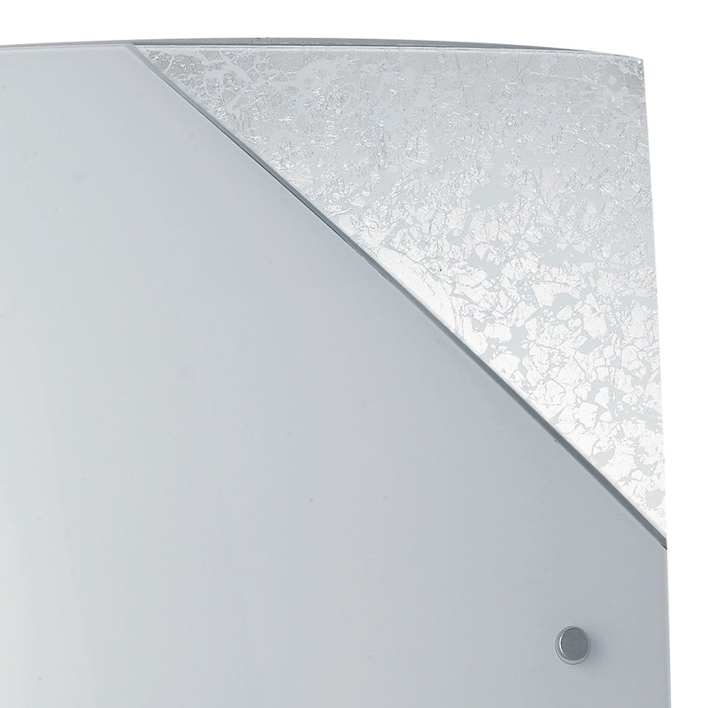 Plafoniera Quadrata Vetro Bianco Decoro Argento Soffitto Parete E27 Ambiente I-PARIS/3030-2