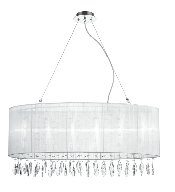 Lustre Suspension Blanc Gouttes Circulaires Cristaux K9 Organza Classique E247 Environnement I-PATTY / S6 prezzo